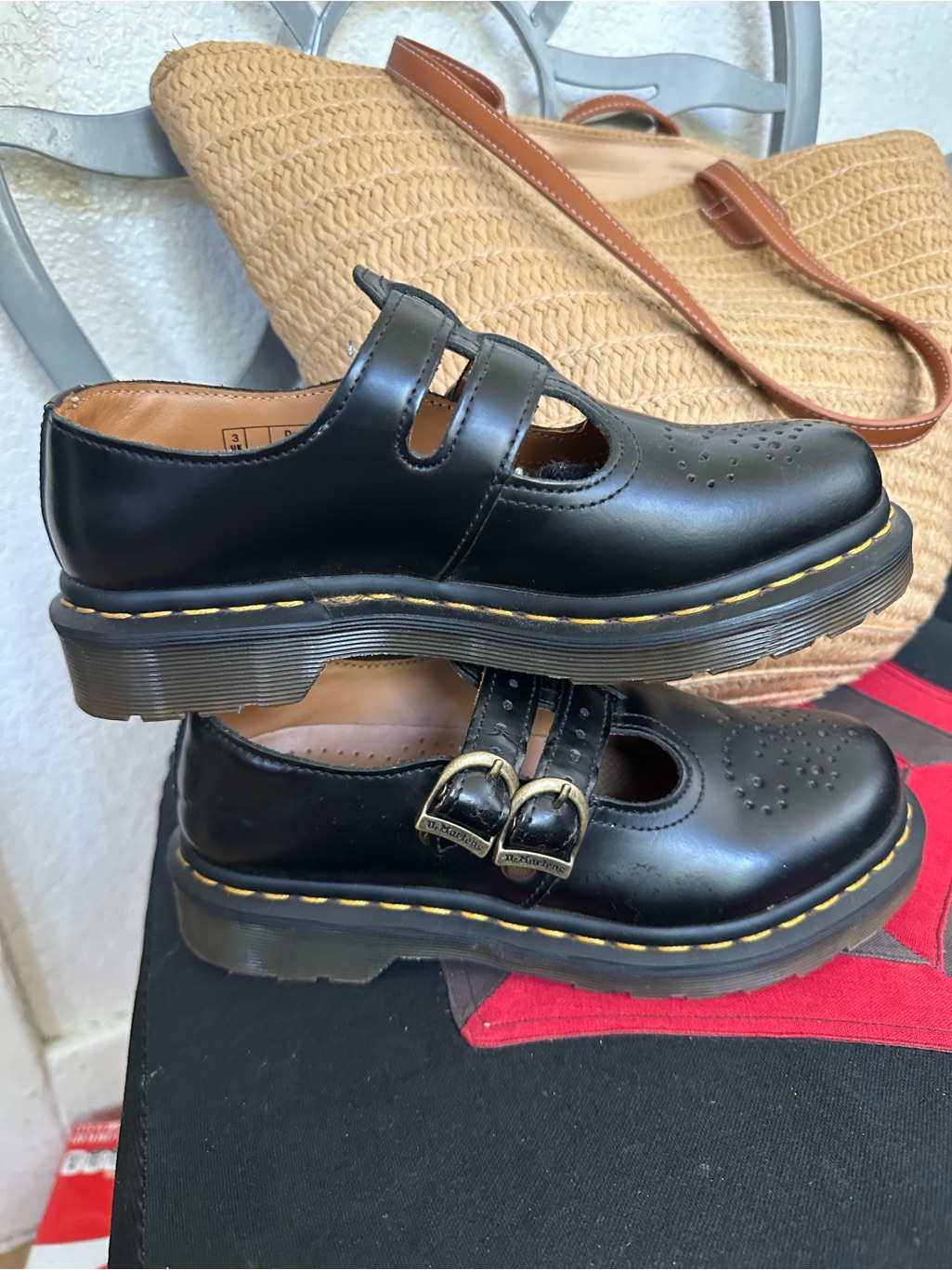 Dr. Martens Tan Leather Mary Jane Shoes